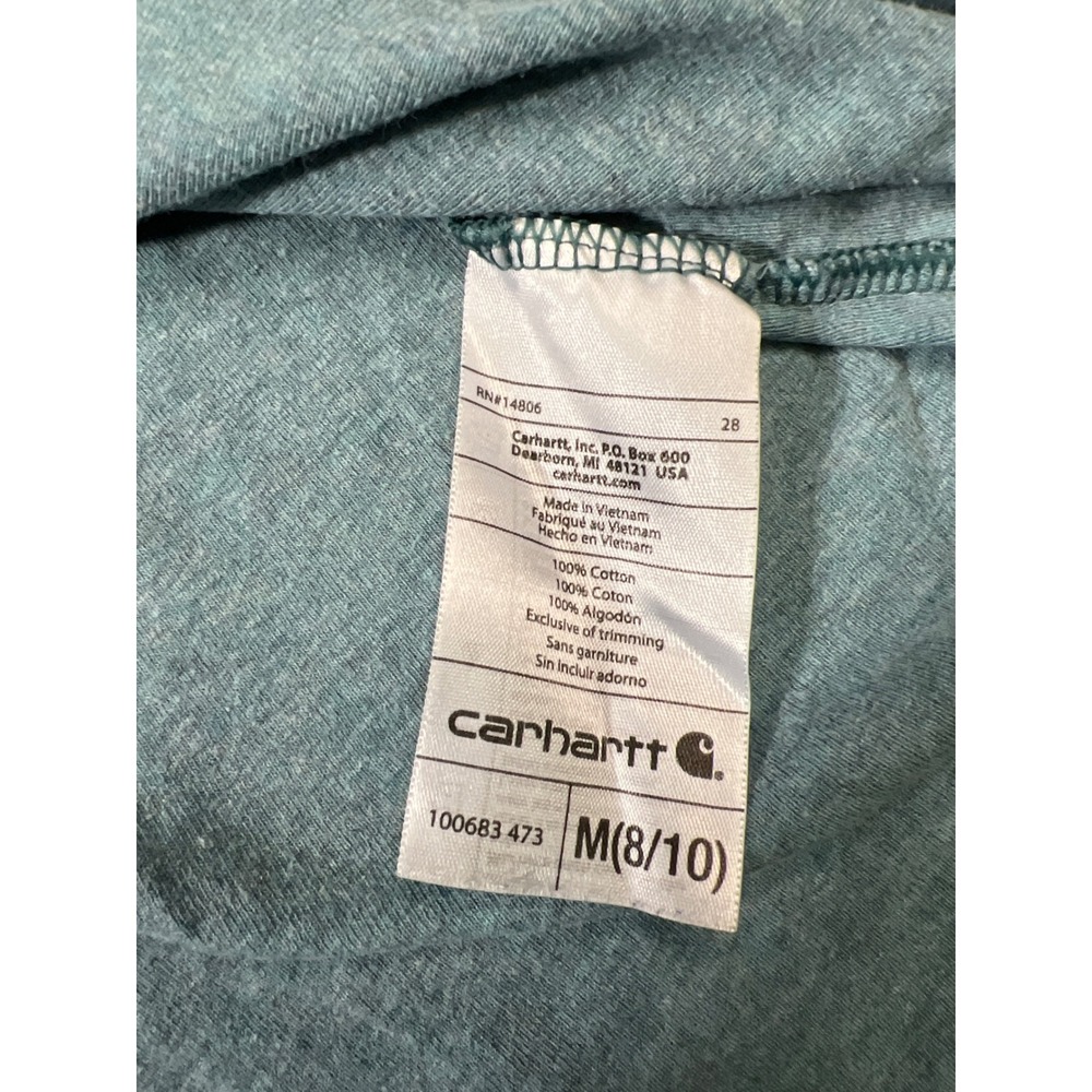 Carhartt Womens Long Sleeve V-Neck T-Shirt Blue Heather Cotton 100683 473 Size M - Picture 6 of 8